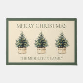 素朴ミニマルクリスマスパーソナライズされた ドアマット (正面)