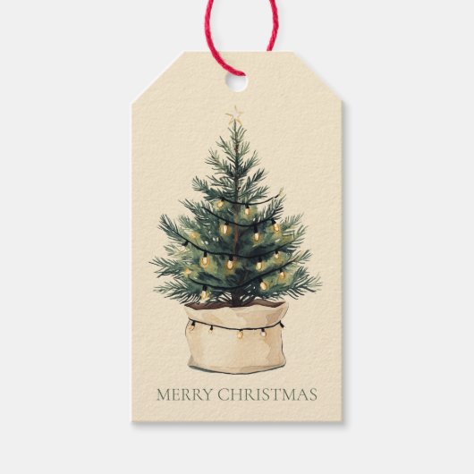 素朴ミニマルクリスマス ギフトタグ (正面)