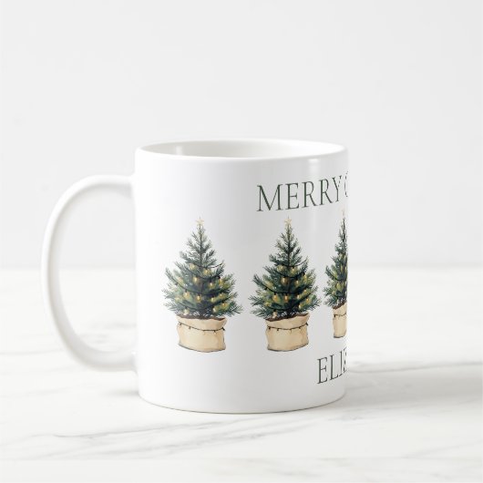 素朴ミニマルクリスマス コーヒーマグカップ (左)