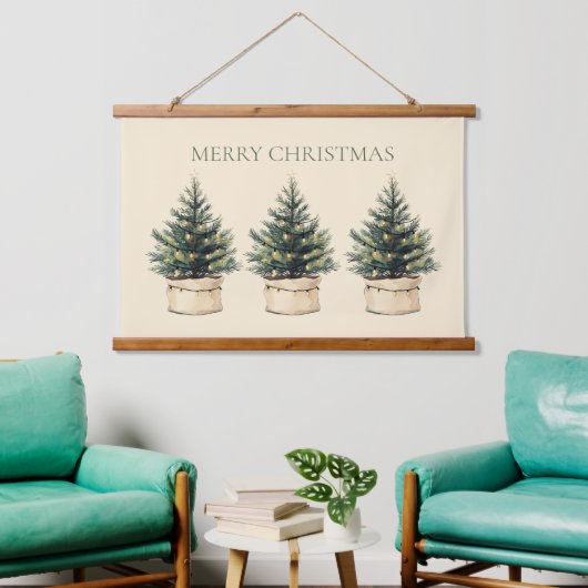 素朴ミニマルクリスマス 吊り下げ型タペストリー (リビング)