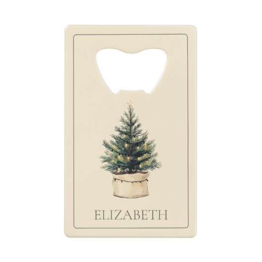 素朴ミニマルツリー クレジットカード栓抜き (正面)