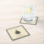 素朴ミニマルツリー スクエアペーパーコースター (インサイチュ)