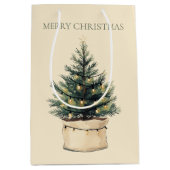 素朴ミニマルツリー ミディアムペーパーバッグ (正面)