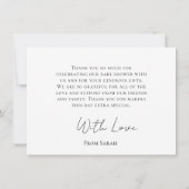 素朴ミニマル生誕生日祝いサンキュー サンキューカード (裏面)