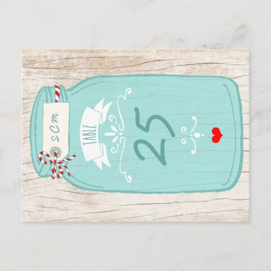 素朴メイスンの図解入りの、写真付きの結婚瓶 ポストカード (正面)