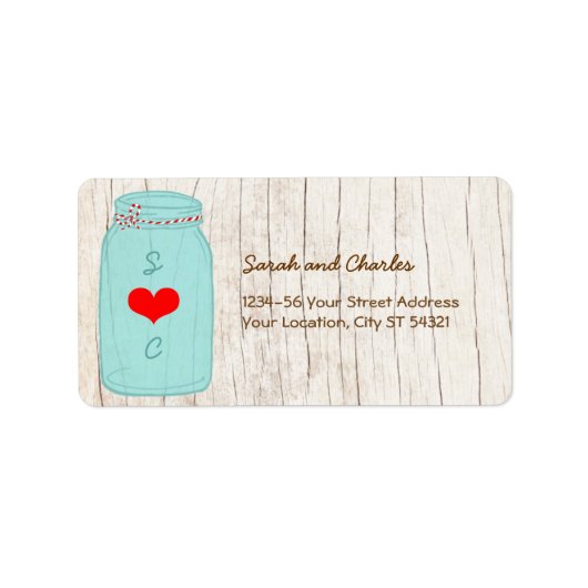 素朴メイスンの図解入りの、写真付きの結婚瓶 ラベル (正面)