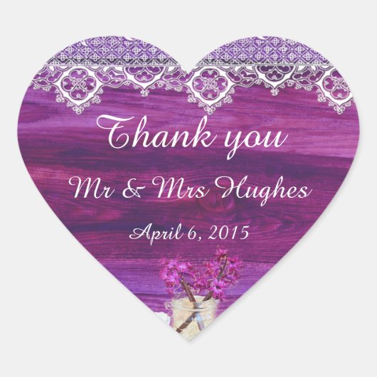 素朴メイスンの結婚瓶を感謝してい君として ハートシール (正面)