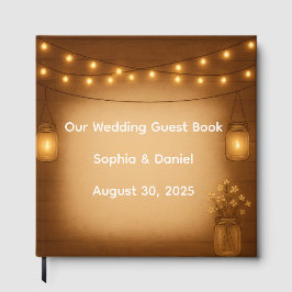 素朴メイソン結婚ジャーのゲストブック ゲストブック