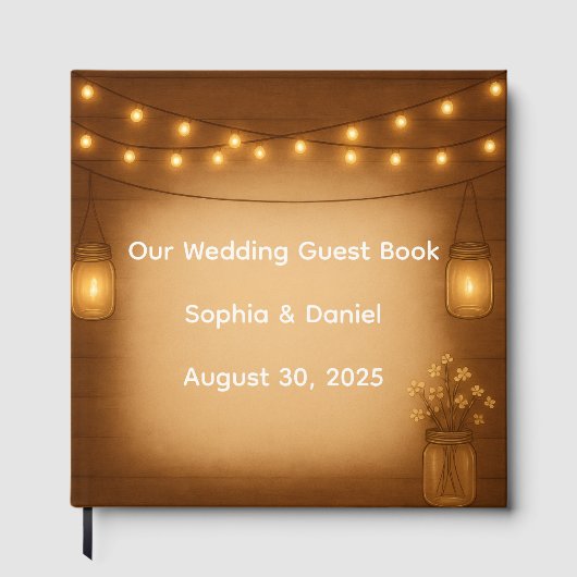 素朴メイソン結婚ジャーのゲストブック ゲストブック (正面)