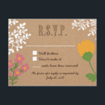 素朴メイソンJAR花花onクラフト紙RSVP インビテーションポストカード<br><div class="desc">この結婚式招待状コレクションは、クラフトの紙の背景に花が詰まった素朴な手描きの石工の瓶を特徴としている。葉縁どは外に感じ出るし、春や夏の結婚式に最適だ。背景の色はあなたのカスタマイズモチーフに合わせることができる、ちょうどメッセージを送る。</div>
