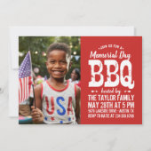 素朴メモリアルデーBBQフォト招待状 招待状 (正面)