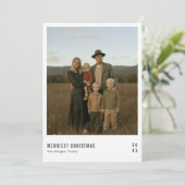 素朴メリーモダンChristmas Family Photo Card シーズンカード (スタンド正面)