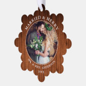 素朴メリー結婚したと結婚の写真 オーナメントカード (左)