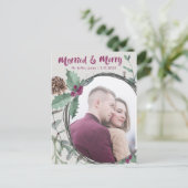 素朴メリー結婚した&書道の休日の写真 シーズンポストカード (スタンド正面)