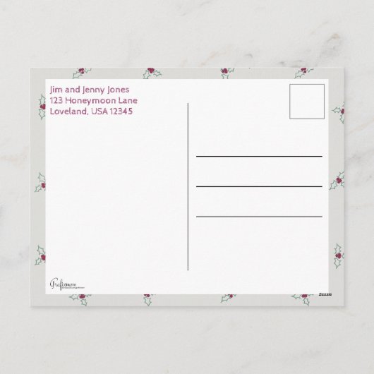 素朴メリー結婚した&書道の休日の写真 シーズンポストカード (裏面)