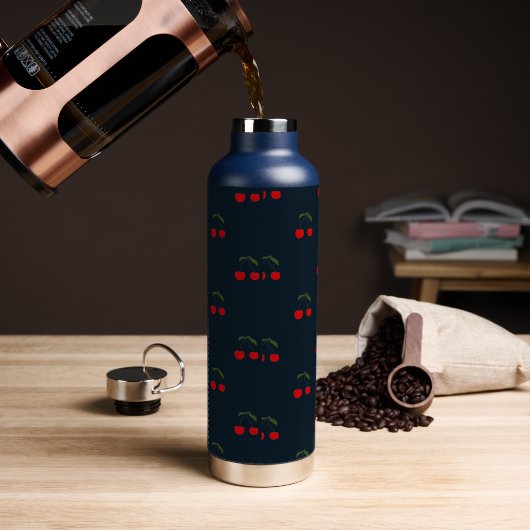 素朴モダンさくらんぼ ウォーターボトル (コーヒー)