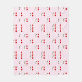 素朴モダンさくらんぼ フリースブランケット (正面)