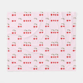 素朴モダンさくらんぼ フリースブランケット (正面(横))