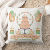 素朴モダンでシックな誕生日 クッション (ブランケット)