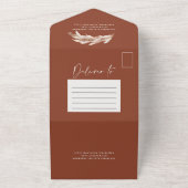 素朴モダンなパンパステラコッタ結婚のQRコード オールインワン招待状 (外側)