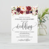 素朴モダンなマルサラフローラボホ結婚ズ 招待状 (スタンド正面)