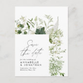 素朴モダンなユーカリ植物性エレガント緑 案内ポストカード (正面)