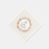 素朴モダンな植物性パンパスグラスミスター&ミセス スタンダードカクテルナプキン (角)