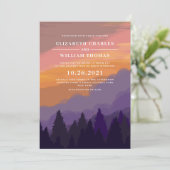 素朴モダンな水彩林結婚式招待状 招待状 (スタンド正面)