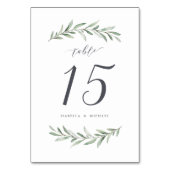 素朴モダンな緑の書道結婚 テーブルナンバー (正面)