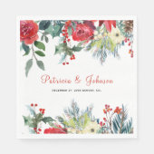 素朴モダンエレガントフローラ結婚ス スタンダードランチョンナプキン (正面)