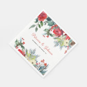 素朴モダンエレガントフローラ結婚ス スタンダードランチョンナプキン (角)