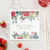 素朴モダンエレガントフローラ結婚ス スタンダードランチョンナプキン (インサイチュ)