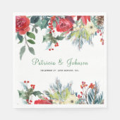 素朴モダンエレガントフローラ結婚ス スタンダードランチョンナプキン (正面)