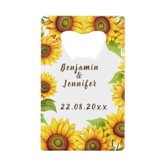 素朴モダンエレガント日結婚花 クレジットカード栓抜き (正面)