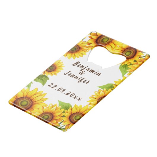 素朴モダンエレガント日結婚花 クレジットカード栓抜き (正面アングル)