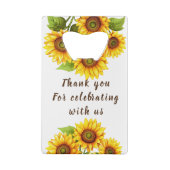 素朴モダンエレガント日結婚花 クレジットカード栓抜き (裏面)