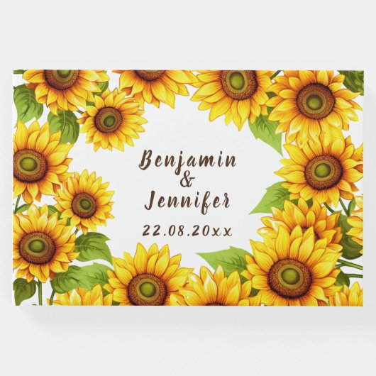 素朴モダンエレガント日結婚花 ゲストブック (正面)