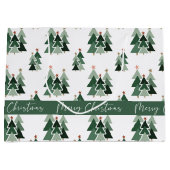 素朴モダンクリスマスタイポグラフィ ラージペーパーバッグ (正面)