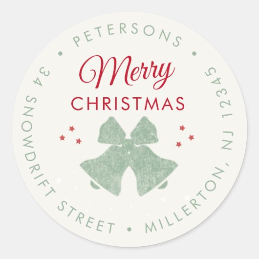 素朴モダンクリスマス差出人住所 ラウンドシール (正面)