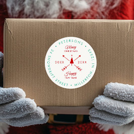 素朴モダンクリスマス差出人住所 ラウンドシール