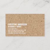 素朴モダンコルク手作り白はっきりしたフォント 名刺 (裏面)