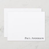 素朴モダンシンプル名前をカスタムする文房具 ノートカード (正面/裏面)