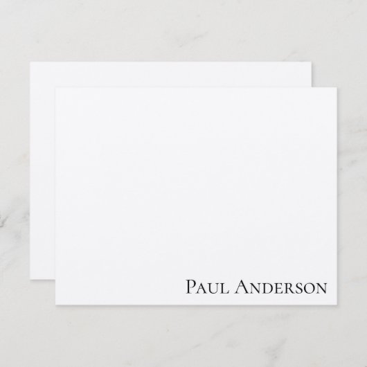 素朴モダンシンプル名前をカスタムする文房具 ノートカード (正面/裏面)