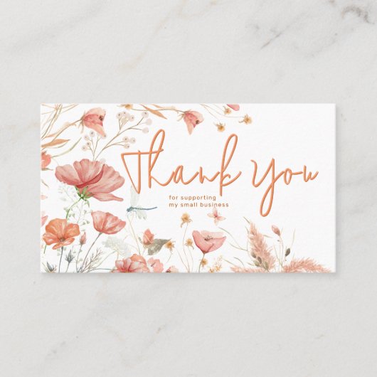 素朴モダンフローラ感謝していソフトクリーム 名刺 (正面)