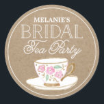 素朴モダンブライダル茶パーティー |ブライダルシャワー ラウンドシール<br><div class="desc">もっと見るには店に行きなさい。</div>