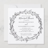 素朴モダンリース国のリハーサルディナー 招待状 (正面)