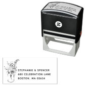 素朴モダンワイルドフラワー結婚メイソンの住所 セルフインキングスタンプ (インサイチュ)