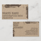 素朴モダンヴィンテージ動揺してクラフト紙 名刺 (正面/裏面)