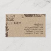 素朴モダンヴィンテージ動揺してクラフト紙 名刺 (裏面)
