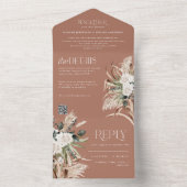 素朴モダン吸血鬼ユーカリ結婚のQRコード オールインワン招待状 (内側)